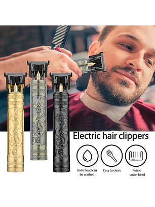 Máquina de cortar cabelo e barba tipo vintage T9, carregamento por USB