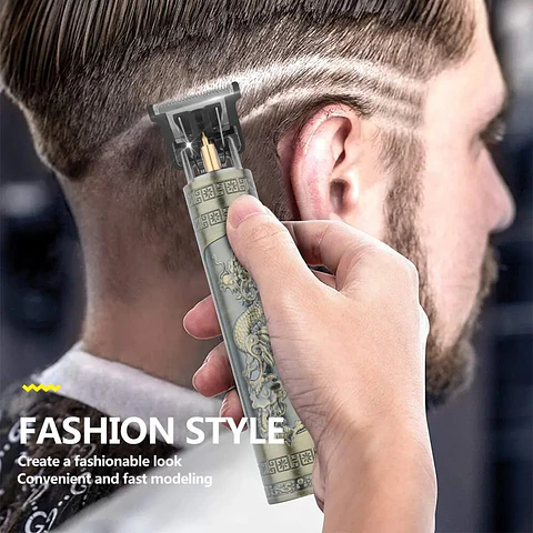 Máquina de cortar cabelo e barba tipo vintage T9, carregamento por USB