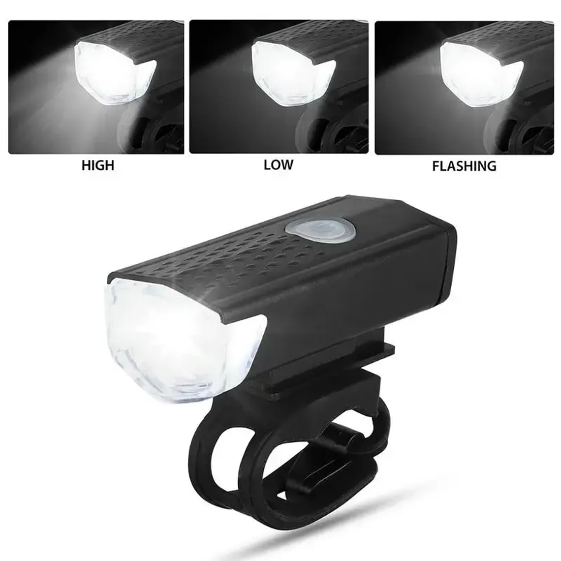 KIT FAROL BIKE FRONTAL + LANTERNA PISCA TRASEIRO LED Recarregável a  PROVA d'Água 4