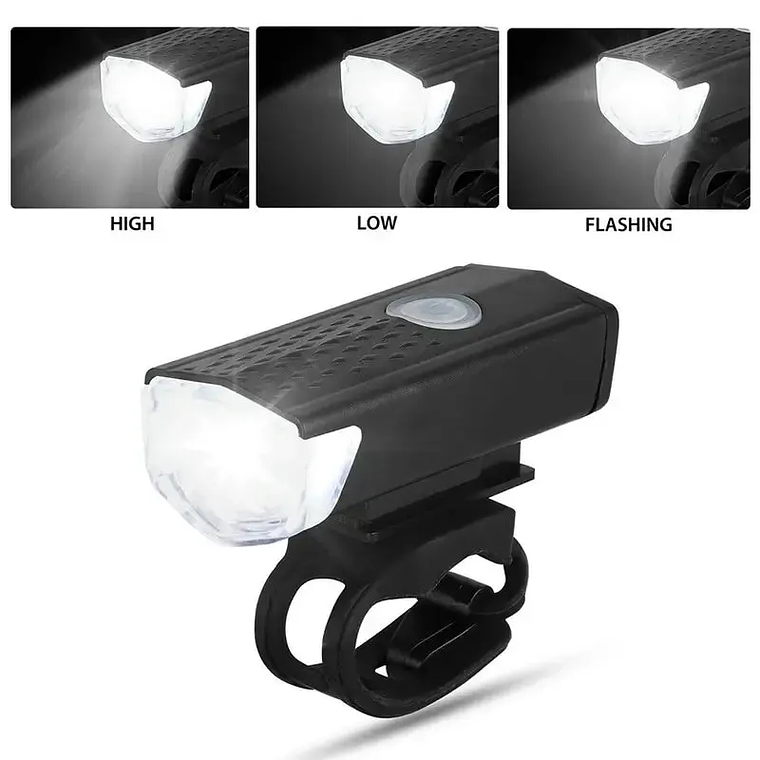 KIT FAROL BIKE FRONTAL + LANTERNA PISCA TRASEIRO LED Recarregável a  PROVA d'Água 4