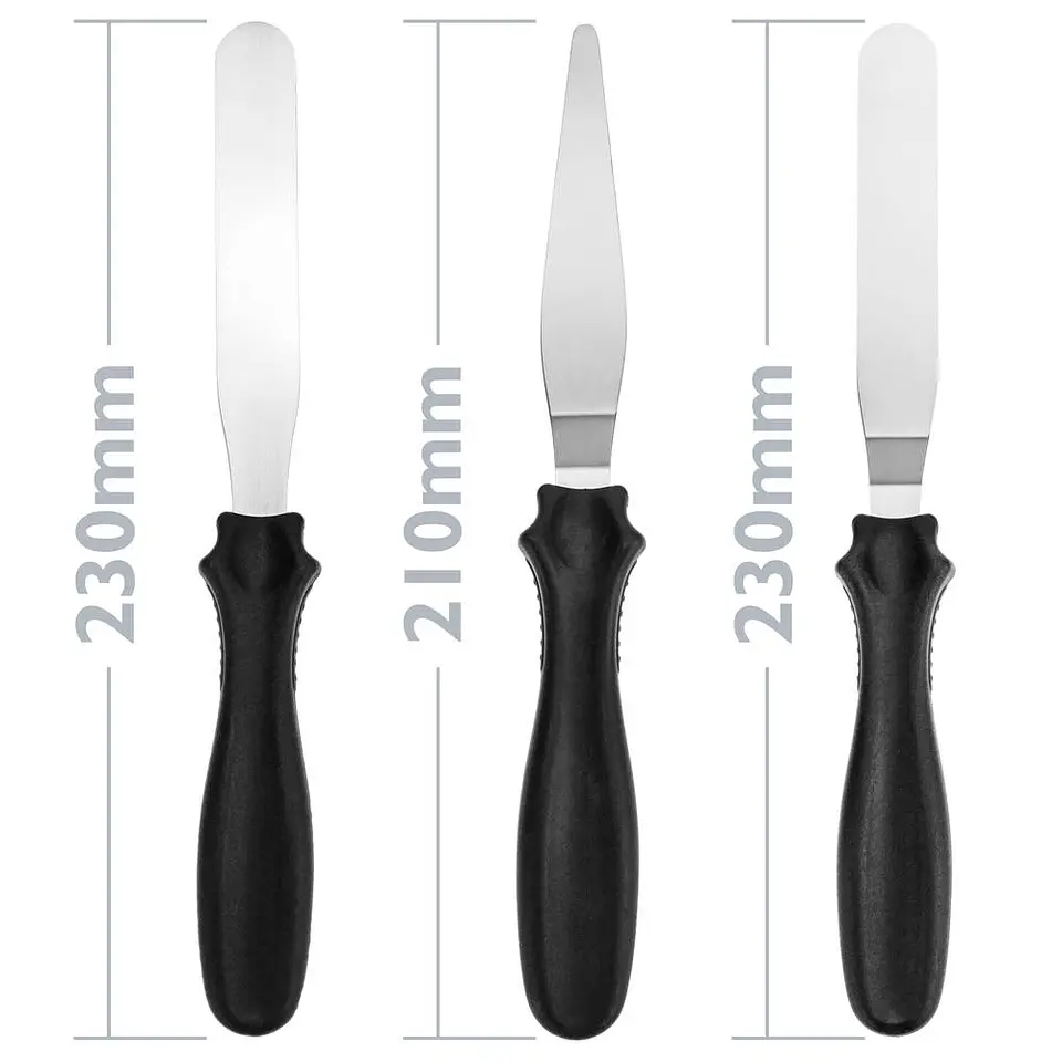 Base giratória para bolos de 28 cm com 6 espátulas. Plataforma giratória branca 4