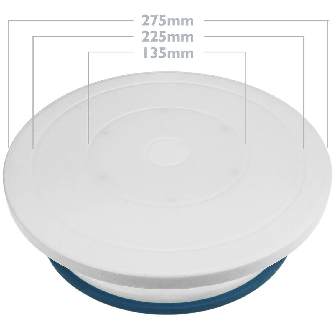 Base giratória para bolos de 28 cm com 6 espátulas. Plataforma giratória branca 5