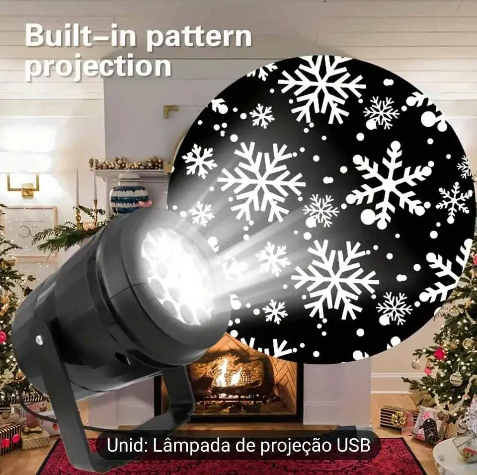 Enfeite de Natal / Led Usb / Luz Projeção / Luzes Podem Mudar  3