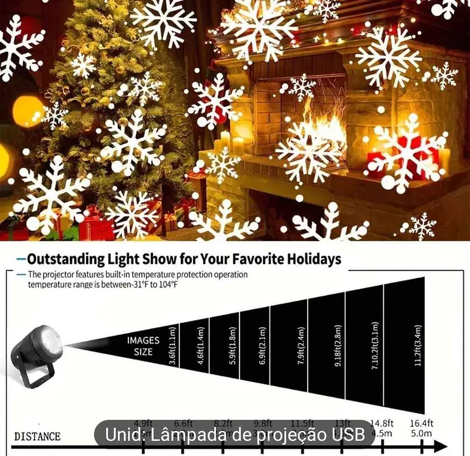 Enfeite de Natal / Led Usb / Luz Projeção / Luzes Podem Mudar  8