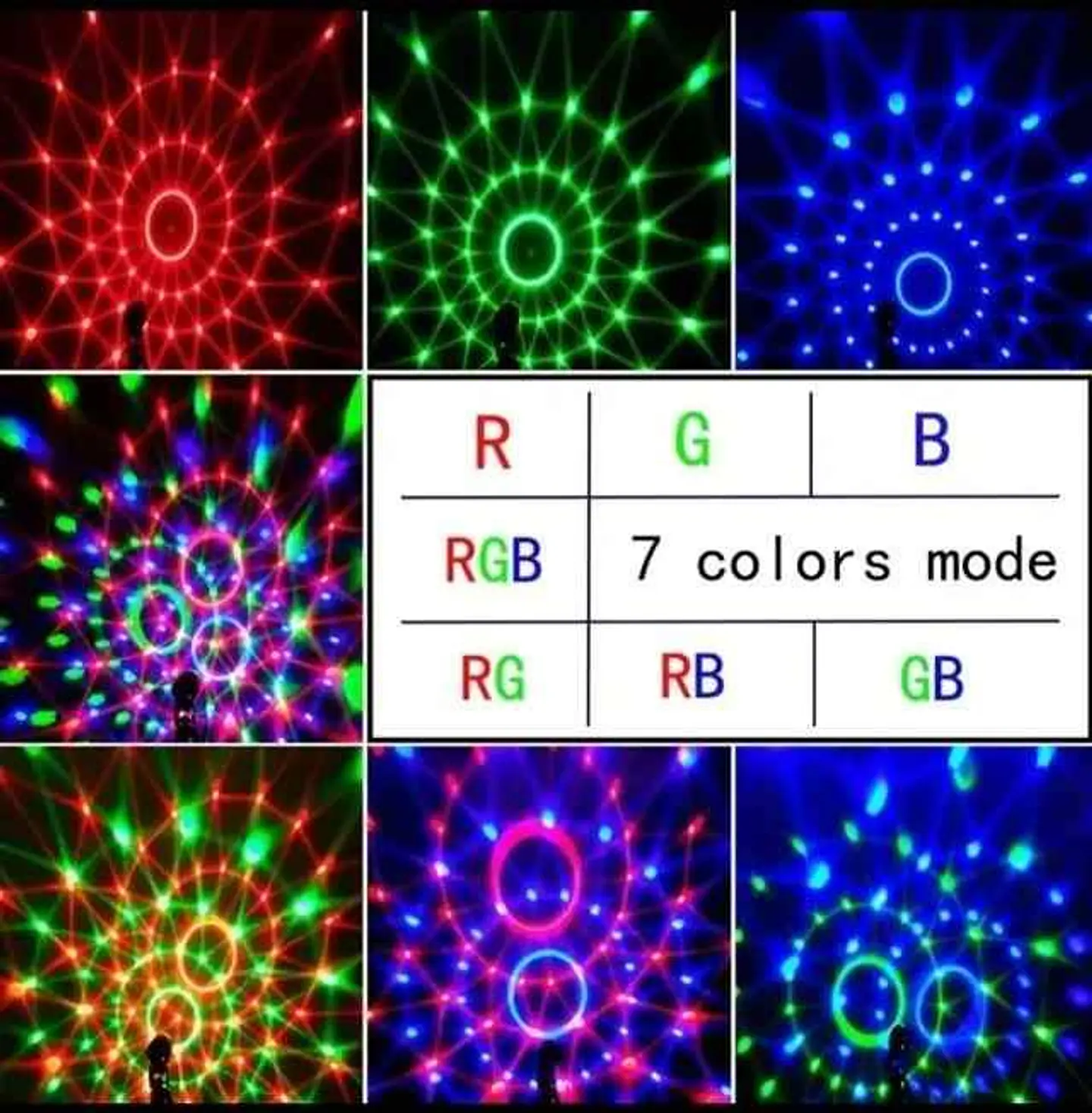 Luzes aclivadas por som para festas com comando 7