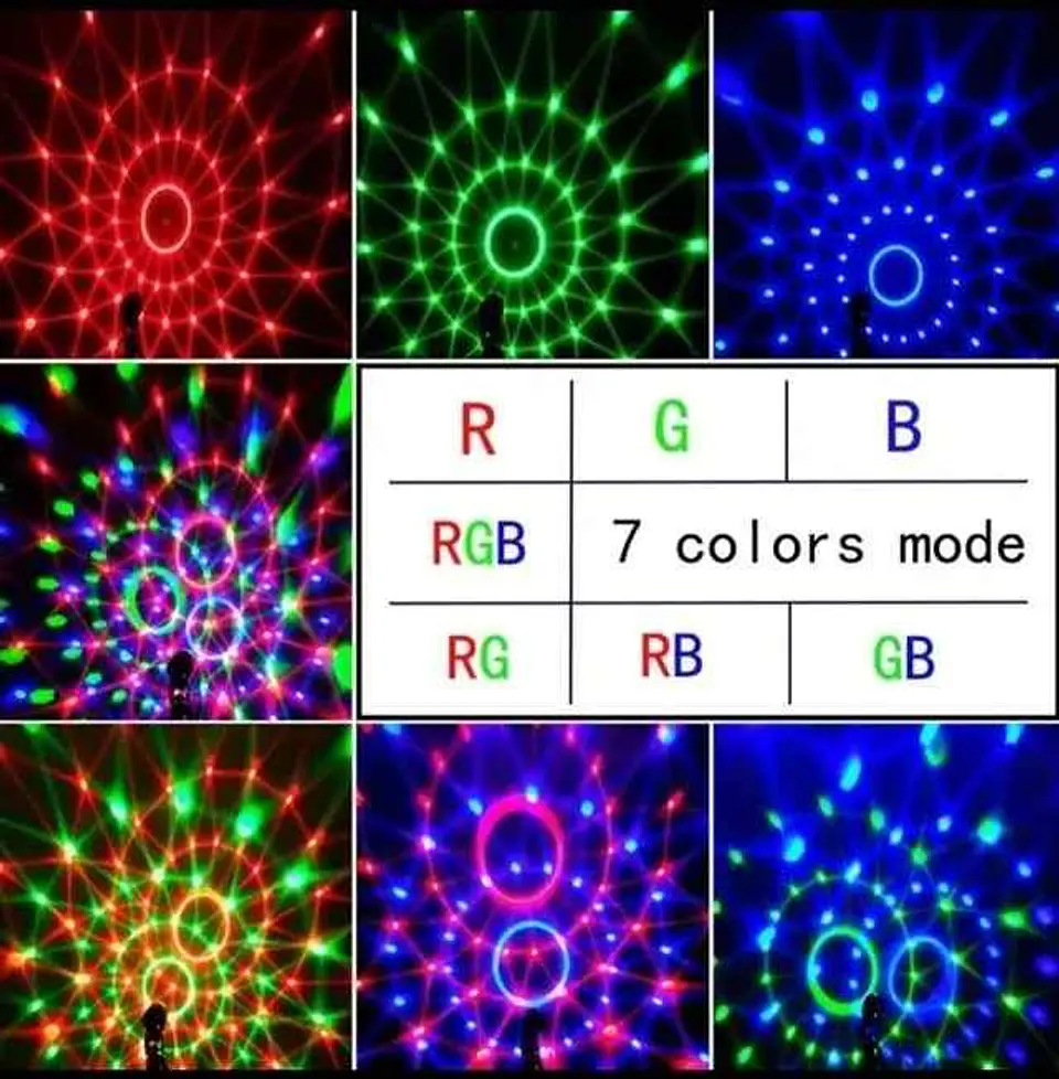 Luzes aclivadas por som para festas com comando 7