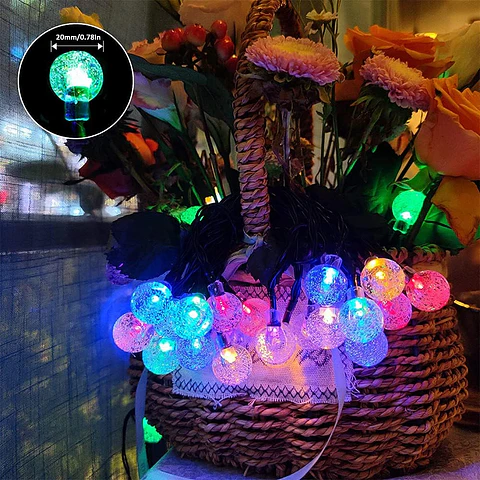 Bolas de Natal RGB 11M 60 LEDs 8 modos à prova d'água