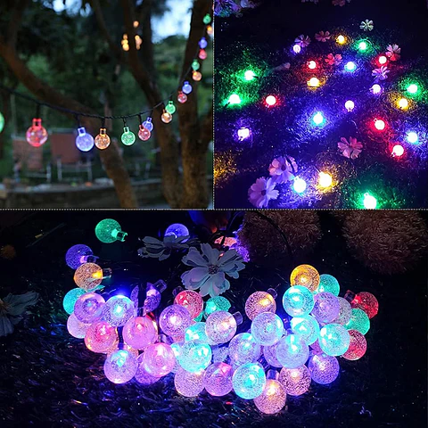 Bolas de Natal RGB 11M 60 LEDs 8 modos à prova d'água