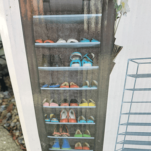 Sapateira em tecido  TEXTIL preto até 27 PARES 160+2cmX60X30CM