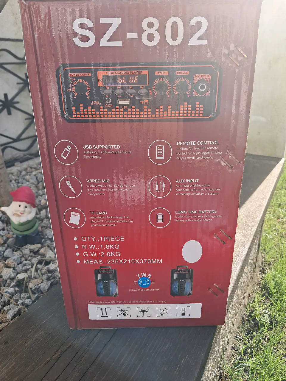 Coluna para karaoke com microfone e comando  8