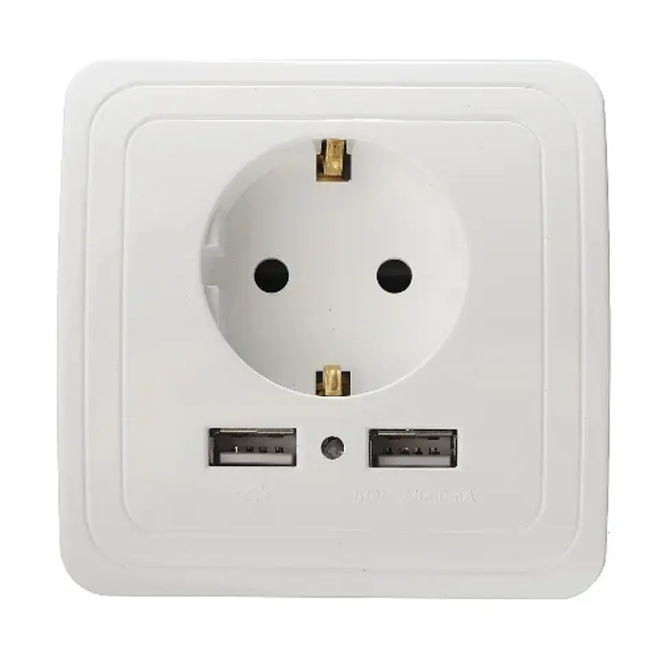 Tomada de parede com 2 USB 1