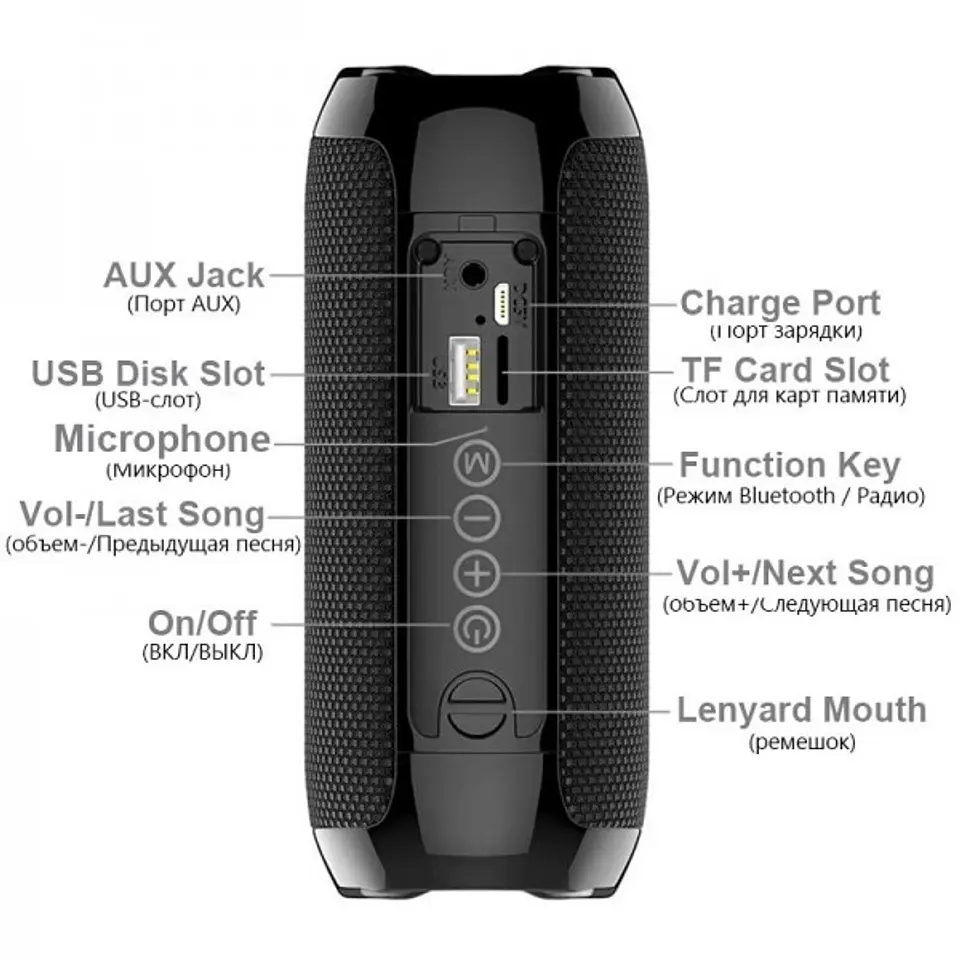 Coluna Bluetooth T&G 1200 mAh TG116 6