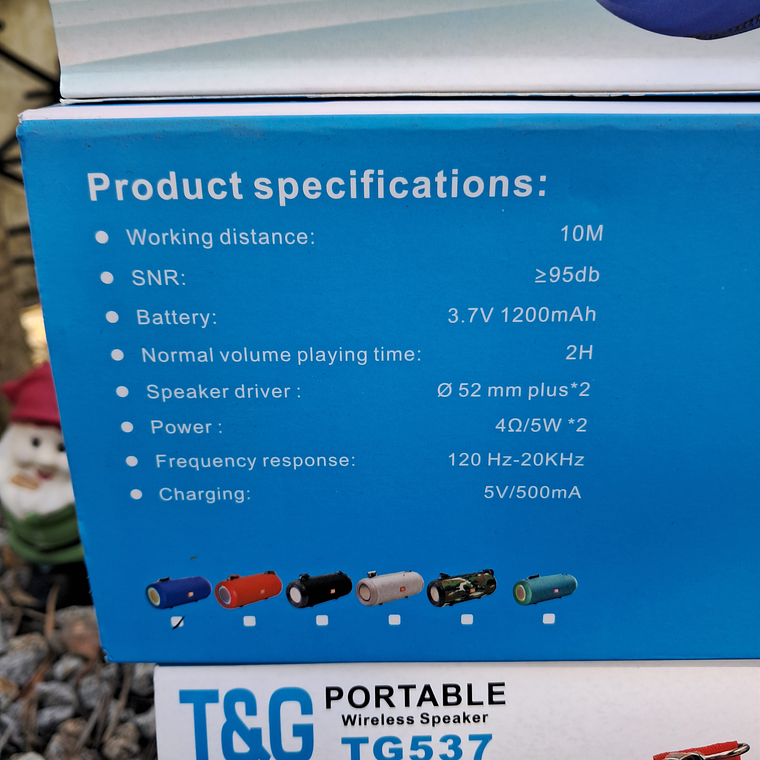 Coluna Bluetooth T&G com 25cm 6