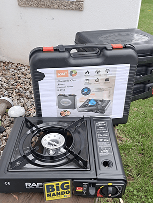 Fogão de Campismo a Gás Portátil, para cartuxo ou botija com mala