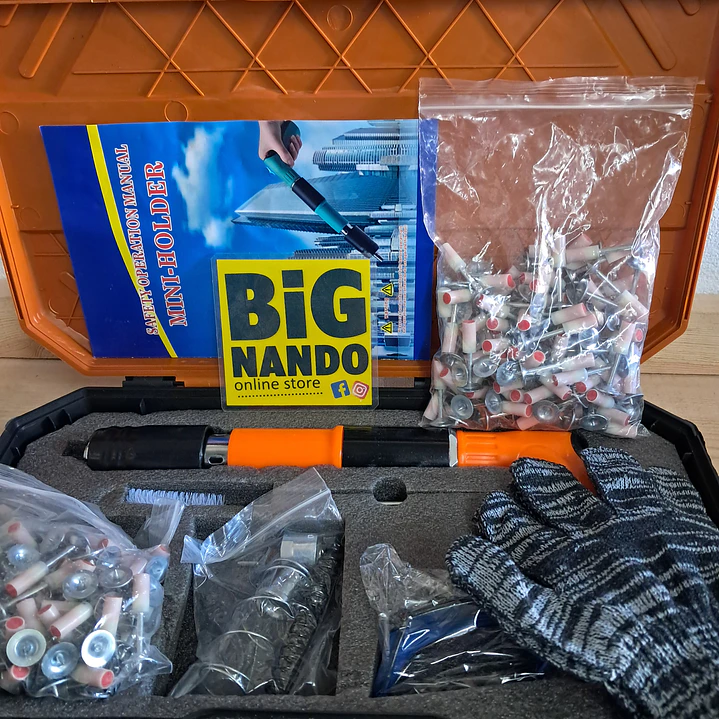 Pistola de pregos + 200 pregos de oferta  1