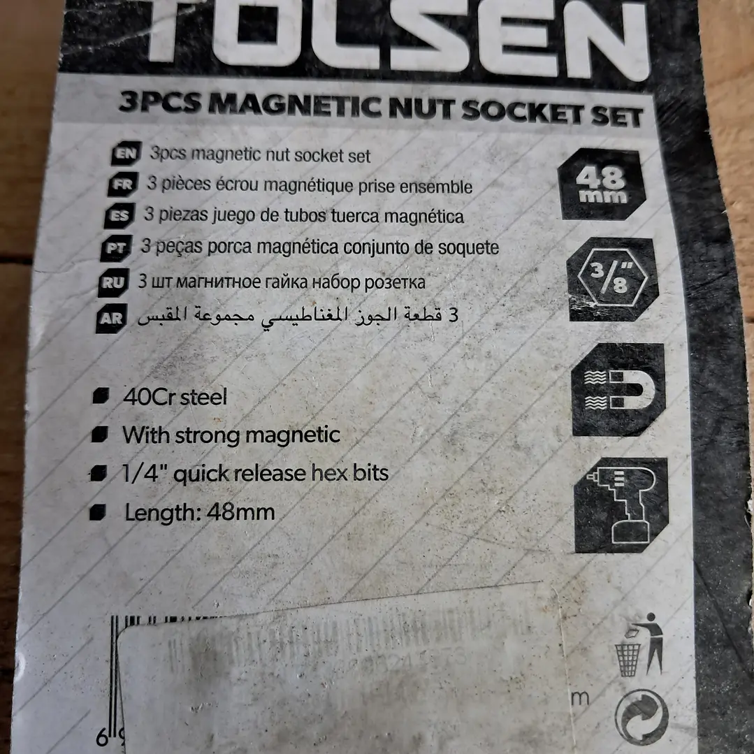 conjunto de chaves de caixa magnéticas da marca Tolsen, modelo 77632.  2