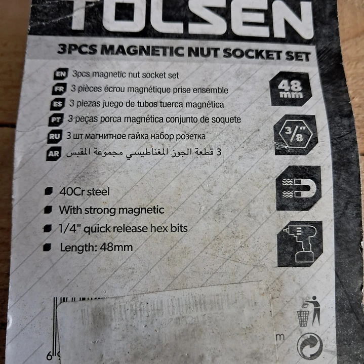 conjunto de chaves de caixa magnéticas da marca Tolsen, modelo 77632.  2