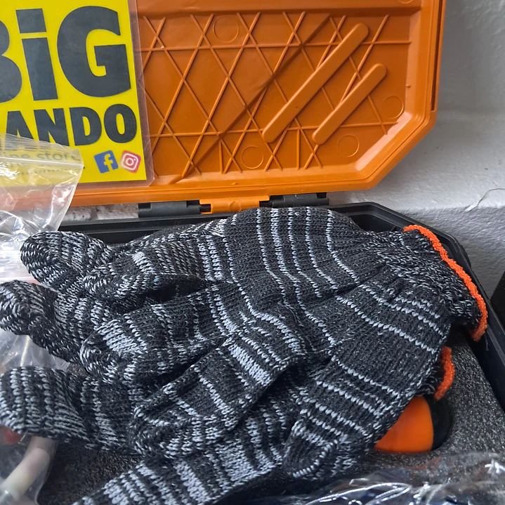 Pistola de pregos manual com 200 pregos + acessorios 8