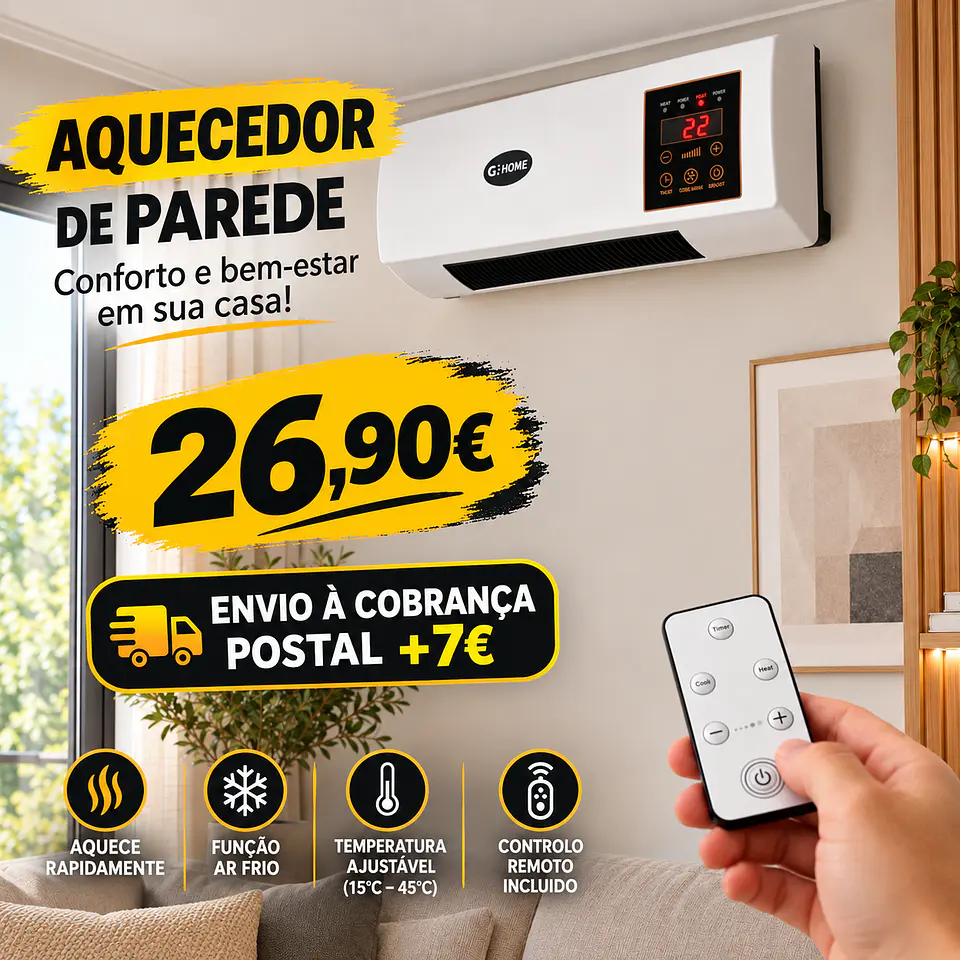 Aquecedor + Ventilador  tipo ar condicionado com comando remoto 1