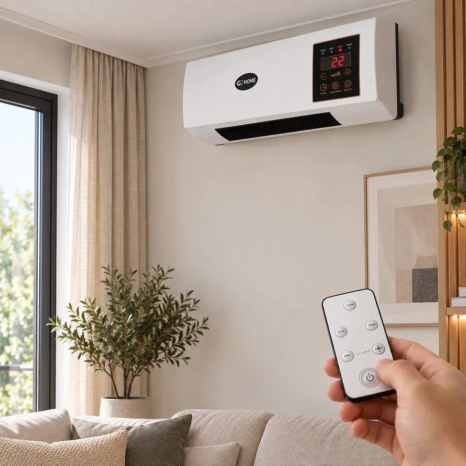 Aquecedor + Ventilador  tipo ar condicionado com comando remoto 2