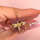 Colar Espírito Santo com Zircônias Rosa Pink - Thumbnail 1