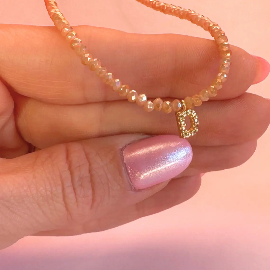 Colar Cristal Letra  1