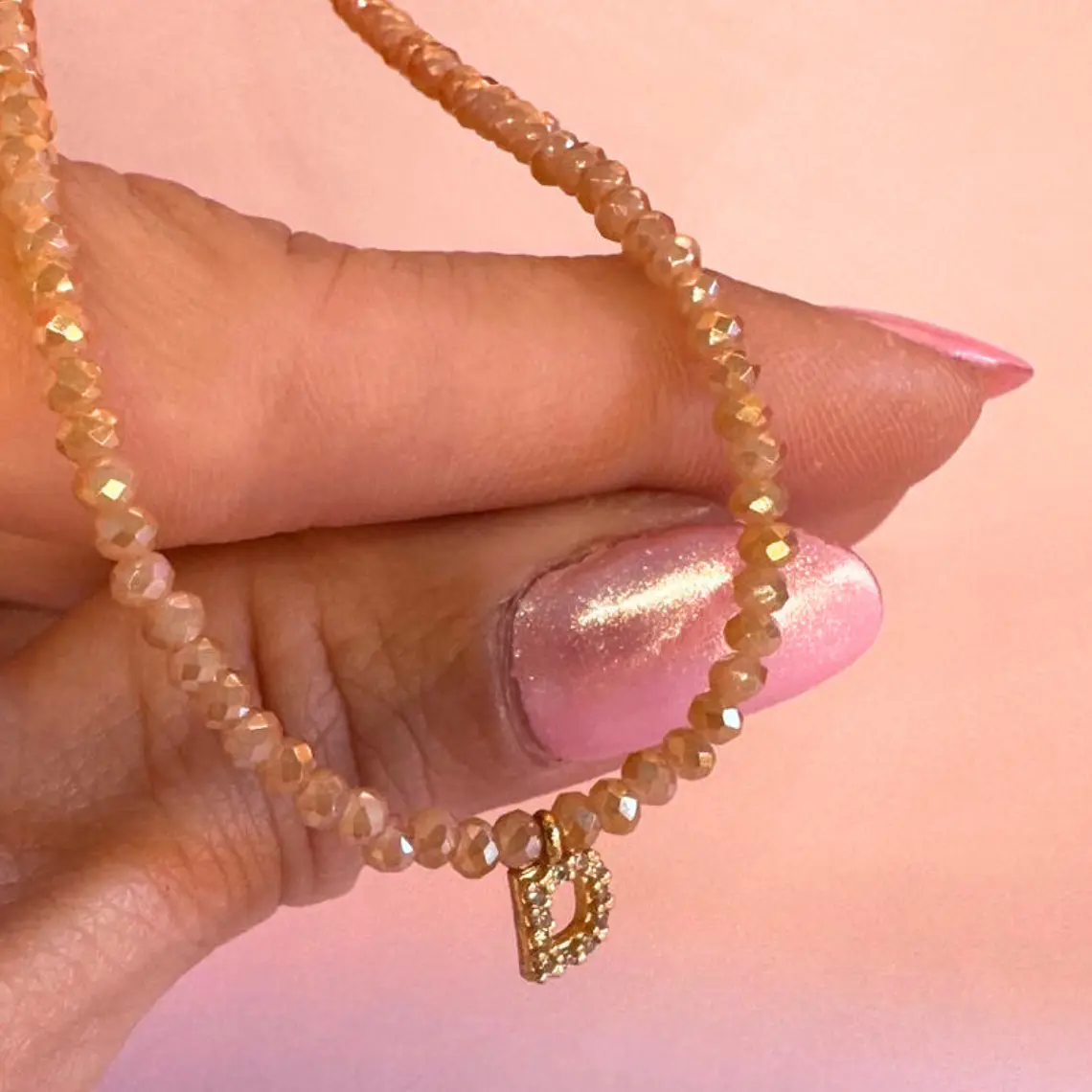 Colar Cristal Letra  2