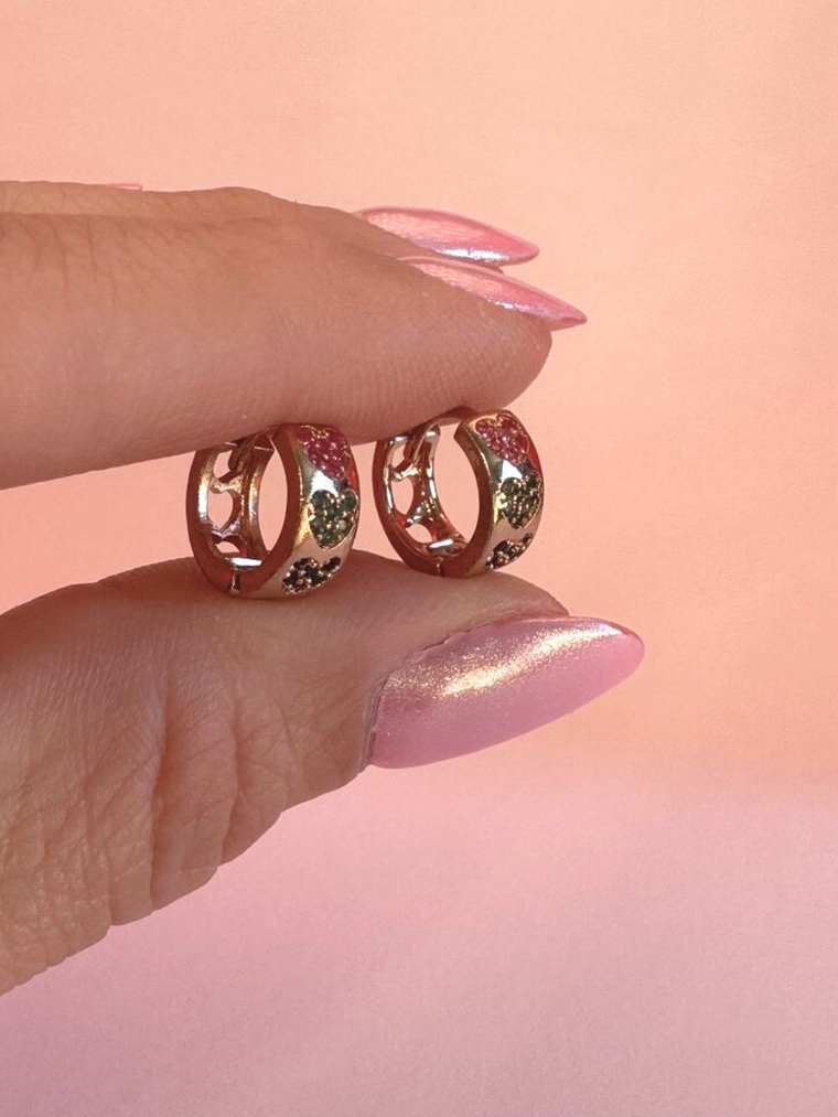 Brinco Angola Delicado com Zircônia Colorida 1