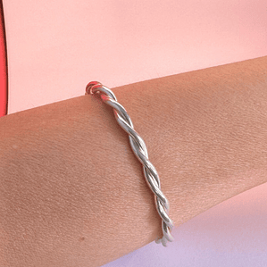 Bracelete Estilo Trançado Prateado