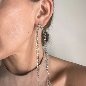 Brinco Franja Strass