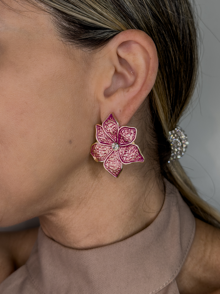 Brinco Flor Esmaltado  1