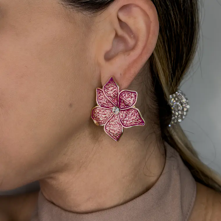 Brinco Flor Esmaltado  1