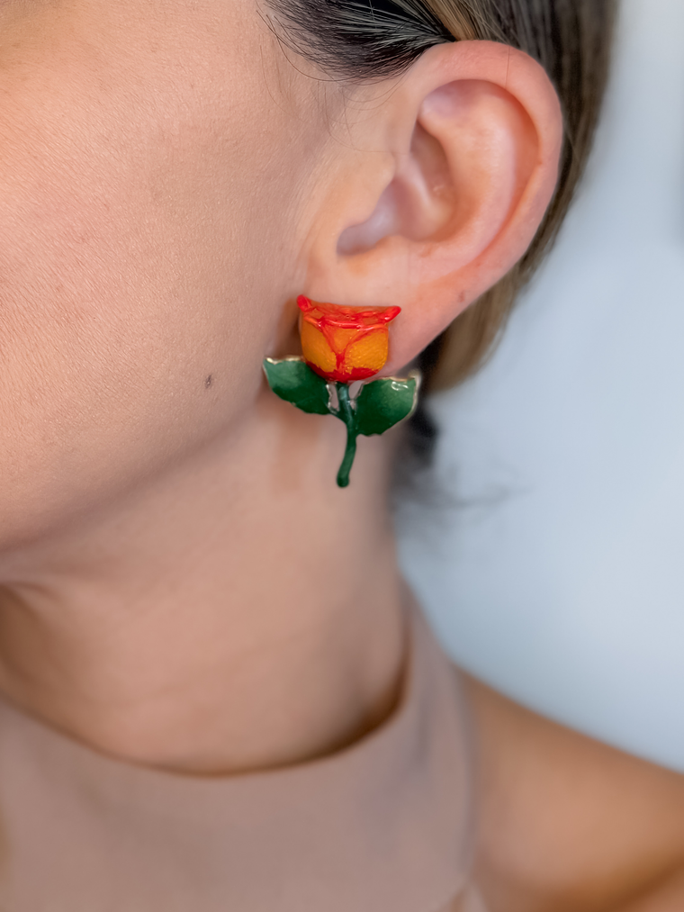 Brinco Rosa Esmaltado  1