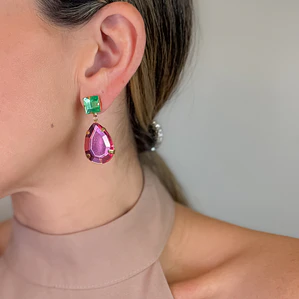 Brinco Duas cores resina 