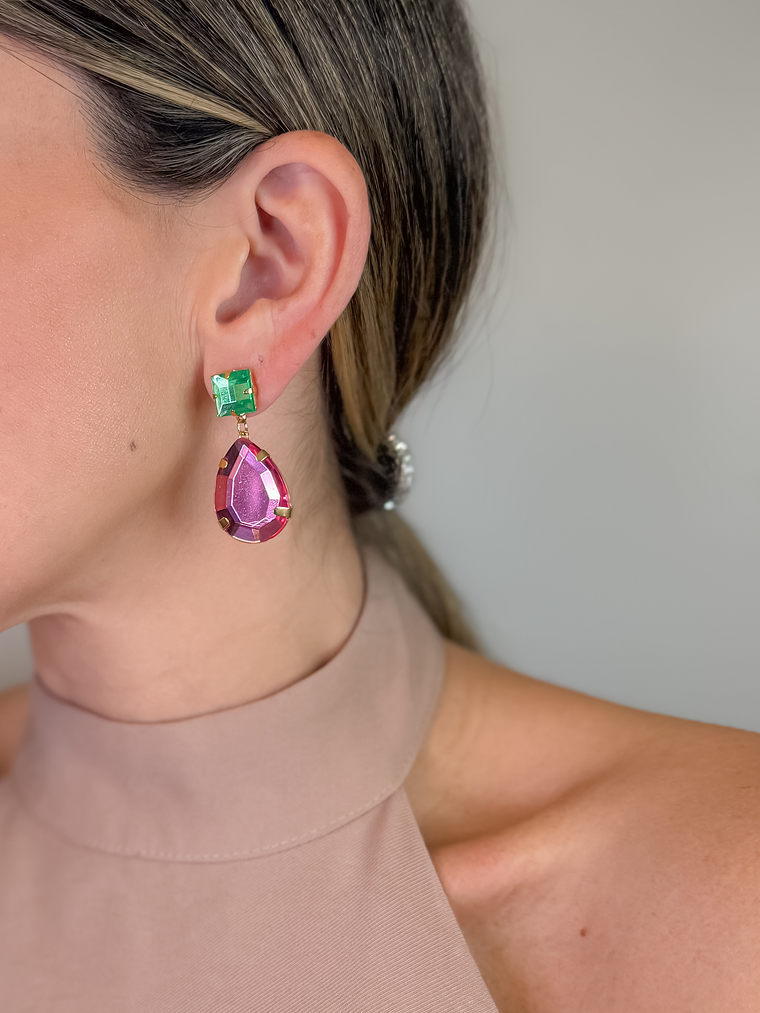 Brinco Duas cores resina  1