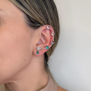 Brinco Ear Cuff Colorido 