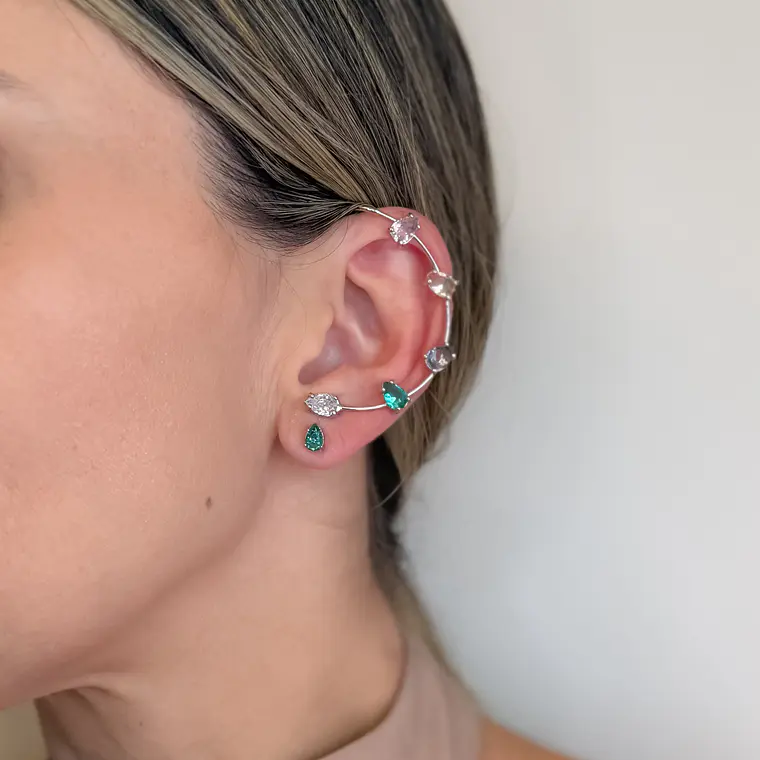 Brinco Ear Cuff Colorido  1