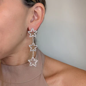 Brinco Estrela Strass