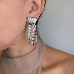 Brinco Franja coração