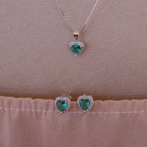 Conjunto Prata 925 de Coração