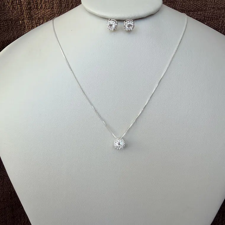 Conjunto Ponto Luz Prata 925  2