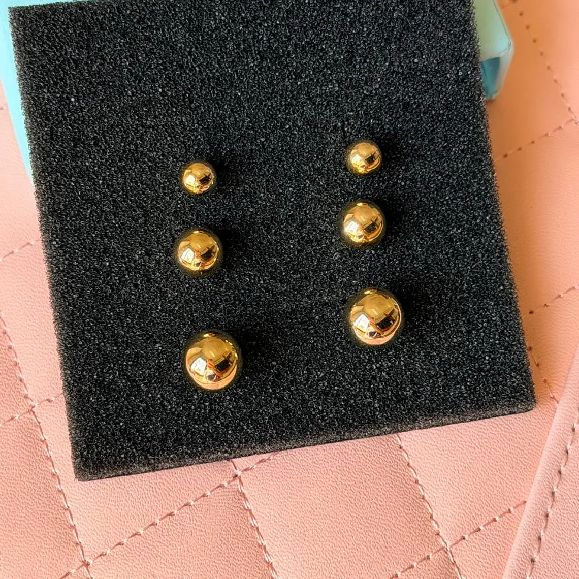 Trio Esfera Dourado Ródio Branco 1