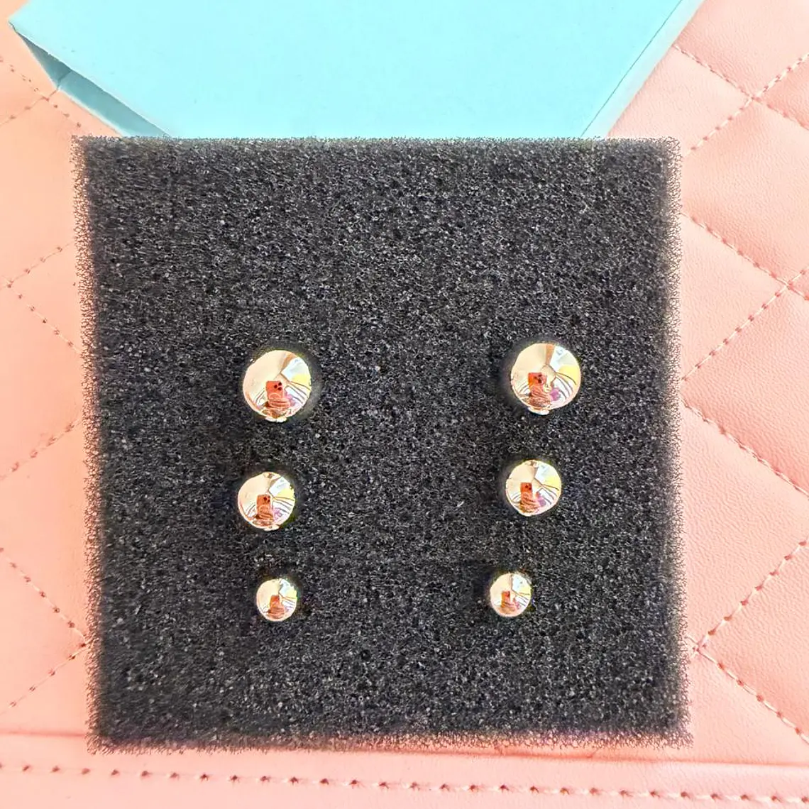 Trio Esfera Dourado Ródio Branco 2