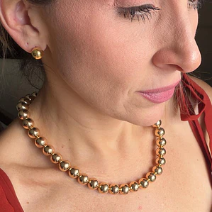 Colar Esfera Dourado