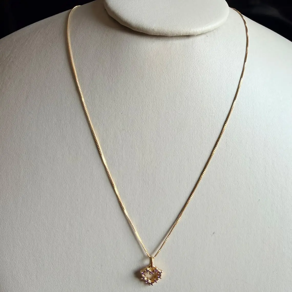 Conjunto Coração Zircônia lavanda  1