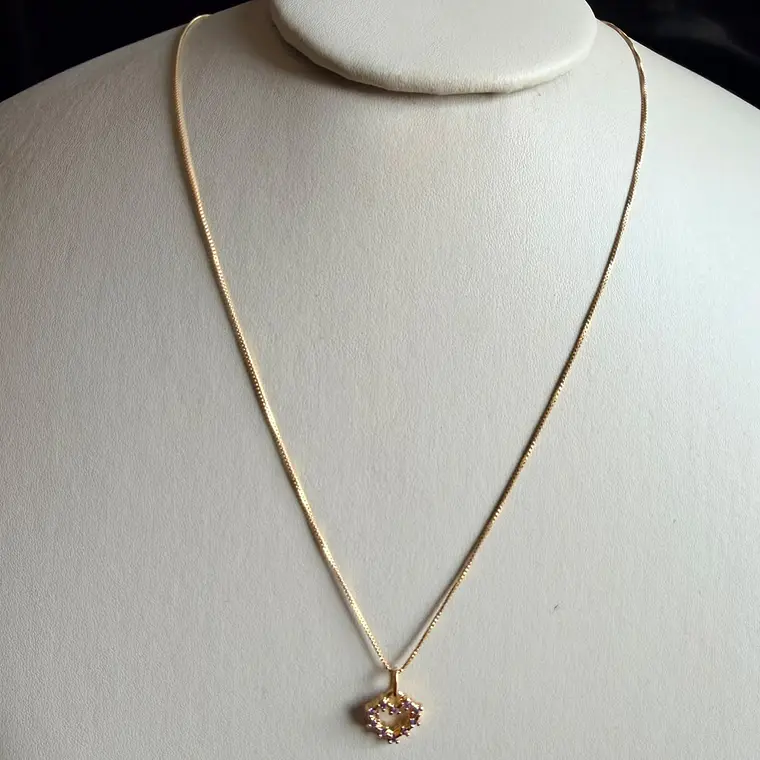 Conjunto Coração Zircônia lavanda  1