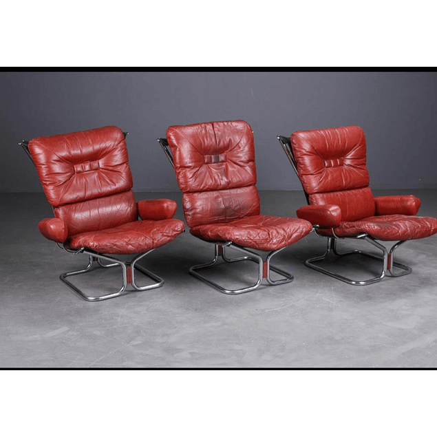 Vintage Leather armchair By Ingmar Relling For Westnofa, 1970s