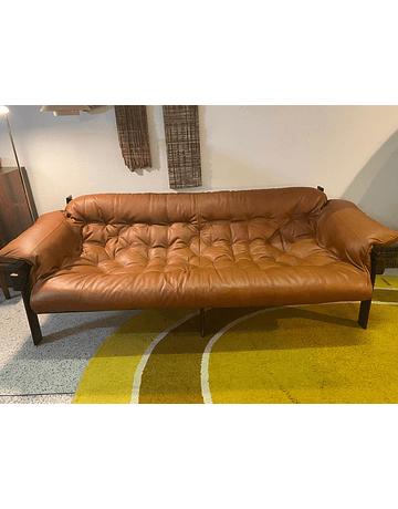 Mp-41 Sofa Set in Cognac Leather by Percival Lafer, ,1970