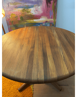 Round Mid- century  Teak Dining table , 1970s, denmark 