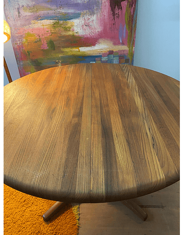 Round Mid- century  Teak Dining table , 1970s, denmark 